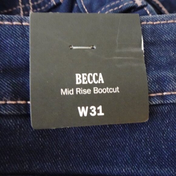 True Religion Becca Crystal Jeans Women's Size 31x33 Blue Denim Bootcut - Picture 7 of 10